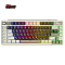 Фото-2 Механическая клавиатура Royal Kludge RK L75, фронтальный вид сверху с активной RGB-подсветкой; показаны тёмные и светлые клавиши, боковой ряд M1–M5 и цветная подсветка по контуру клавиш. Полезно для страницы товара, чтобы показать световой рисунок и раскладку.