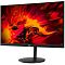 Фото-3 Монитор Acer XV272UV3bmiiprx 27, чёрный — вид сбоку на белом фоне; показаны тонкий профиль панели, массивная стойка, шарнир крепления и длинная передняя опора подставки; фото важно для понимания толщины корпуса и глубины установки на столе.