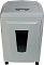 Фото-1 Уничтожитель бумаги Heleos UP26‑7, вид спереди: серый корпус с чёрным смотровым окном корзины, сверху загрузочный слот и небольшая панель кнопок; на белом фоне, чтобы показать фронтальную часть модели на карточке товара.