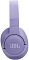 Фото-5 Гарнитура JBL Tune 720BT Purple, левая чашка в профиль; показаны круглая крышка с логотипом JBL, нижние кнопки управления и разъём на кромке чашки, а также сегментированное оголовье; фото помогает рассмотреть органы управления на странице товара.
