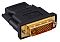 Фото-1 Переходник Buro HDMI female — DVI-D male, крупный план штекера DVI-D: чёрный корпус, золотистая контактная группа и два винтовых фиксатора; фото помогает проверить сторону подключения к DVI-интерфейсу.