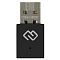 Фото-3 USB Wi‑Fi адаптер Digma DWA-N300C, крупный план спереди на белом фоне; чёрный корпус с логотипом и маленьким круглым отверстием, на металлической части видна маркировка модели; показывает компактный USB‑донгл для подключения к сети Wi‑Fi.