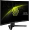 Фото-3 Монитор MSI MAG 275CQF E18, ракурс спереди слева; заметна кривизна экрана и форма подставки с V-образными опорами; чёрный корпус, студийный белый фон; важно для страницы, чтобы показать изгиб панели и устойчивость подставки под углом.