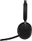 Фото-8 Наушники Jabra Evolve2 65, фронтальный вид: чёрная гарнитура с двумя круглыми чашками, длинной микрофонной штангой, тонким оголовьем и симметричной посадкой амбушюр; изображение помогает оценить общую форму модели на странице товара.
