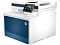 Фото-4 МФУ HP Color LaserJet Pro 4303fdw, вид спереди справа под углом; синяя фронтальная крышка с логотипом HP, сенсорный экран на выносной панели справа; видна боковая стенка и нижняя решётка вентиляции; студийное фото для демонстрации ракурса и основных элементов управления на странице товара.