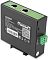 Фото-19 PoE-инжектор DIGMA DNP90W48GDXM, вид сзади под углом: наклейка с моделью и параметрами, QR‑код, сверху два порта RJ‑45, сбоку зелёный клеммник и пиктограмма полярности; фото важно для сверки маркировок и подключения питания.