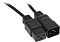 Фото-4 Кабель питания Rem R-16-Cord-C19-C20-1,8, крупный план корпусов разъёмов C19 и C20 рядом; видны форма гнезда C19 и штыревые контакты C20, а также ребристые разгрузки; уточняет ориентацию разъёмов на странице товара.