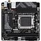 Фото-3 Материнская плата Gigabyte B650I AX, вид сверху (другой кадр): крупные радиаторы на верхней и левой части платы, сокет AM5, 2 слота DDR5 и нижние колодки USB/питания; важно для страницы &mdash; показывает размещение разъёмов для подключения в корпусе.