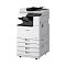 Фото-5 МФУ Canon imageRUNNER 2930i, ракурс спереди слева: установлен боковой финишер/выходной модуль с лотками, сверху автоподатчик, снизу четыре лотка; важно для понимания конфигурации с дополнительным выходным модулем.