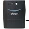 Фото-2 ИБП Powerman Back Pro Plus 2000, фронтальный вид на белом фоне; чёрная лицевая панель с кнопкой питания, тремя индикаторами состояния и логотипом Powerman, справа виден выходящий кабель; для страницы товара важно, потому что показывает переднюю часть и подключённый сетевой шнур.
