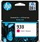Фото-1 Картридж HP 938 Magenta, фронтальный вид упаковки; чёрная коробка с подвесом, номером 938, пурпурной цветовой меткой, QR-наклейкой и изображением бабочек на тёмном фоне. Изображение помогает быстро сверить модель и цвет расходника на странице товара.