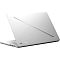 Фото-5 Игровой ноутбук ASUS ROG Zephyrus G16 GU605CP-QR069, вид сзади под углом: серебристая крышка с диагональной перфорированной полосой и шильдиком ROG, видна зона шарнира; показывает конструкцию крышки и петли.