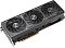 Фото-4 Видеокарта ASUS AMD Radeon RX 9070 Prime OC, верхний ракурс спереди. Видны три вентилятора, нижняя кромка печатной платы, рёбра радиатора и тонкие линии на кожухе. Фото раскрывает компоновку кулеров и нижнюю часть конструкции.