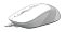 Фото-4 Проводная мышь A4Tech Fstyler FM10 White, правый передний ракурс; на фото белая верхняя панель, колесо прокрутки, отдельная кнопка и кабель спереди; изображение показывает переднюю часть корпуса и верхние элементы управления для страницы товара.