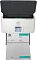 Фото-6 Сканер HP ScanJet Pro N4000 snw1 в работе, фронтальный вид; длинный документ выходит вертикально из тракта, виден цветной экран и поднятый автоподатчик; демонстрация протяжки документов для страницы товара.