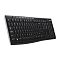 Фото-4 Клавиатура Logitech 920-003058, вид сверху под углом справа; показаны изогнутый передний край, высокий профиль центральной зоны клавиш и раздельные блоки раскладки, корпус чёрный. Изображение для страницы товара раскрывает эргономичную форму модели.