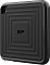 Фото-17 Внешний SSD Silicon Power PC60 2TB, студийный вид спереди под углом: чёрный корпус с многоуровневой рельефной вставкой и глянцевой окантовкой; показывает форму лицевой панели.