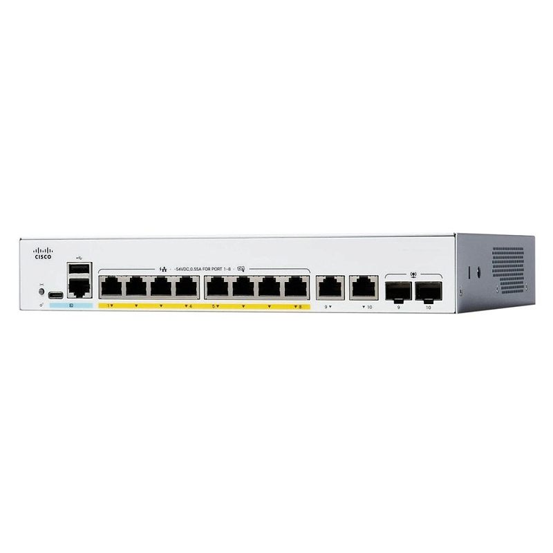 Фото Коммутатор Cisco Catalyst 1300-8T-E-2G Управляемый 10-ports, C1300-8T-E-2G