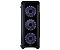 Фото-3 Корпус Zalman i3 Edge, фронтальный вид, три круглых вентилятора за прозрачной панелью, вертикальные боковые сетчатые вставки, логотип Zalman снизу, чёрный, для понимания конструкции передней панели и притока воздуха.