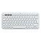 Фото-2 Клавиатура Logitech K380, фронтальный вид сверху; на фото видны круглые клавиши, укороченный формат без цифрового блока и блок стрелок справа внизу, белый цвет; изображение важно для оценки раскладки и размеров компактной клавиатуры на странице товара.