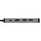 Фото-2 Док-станция Exegate DUB-21C PD HL EX293982RUS, вид сбоку на разъёмы: USB‑C, HDMI и два USB‑A (синие); тёмно‑серый корпус, важно для страницы как перечень портов для подключения периферии и дисплея.