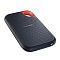 Фото-2 Внешний SSD SanDisk Extreme Portable V2 1 ТБ, вид под углом со стороны торца: виден разъём USB‑C и перфорированная панель; на белом фоне для демонстрации подключения на странице товара.