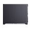 Фото-35 Корпус Jonsbo D32 Pro Black, боковая панель: прямоугольная металлическая стенка с мелкой равномерной перфорацией, по краям крепёжные выступы &mdash; чтобы увидеть тип боковой вентиляции корпуса.