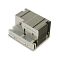 Фото-2 Радиатор CPU Supermicro SNK-P0048PSC, вид 3/4 сверху: на боковой пластине читается маркировка модели, видны пружинные винты и расширенная металлическая площадка основания. Серебристый цвет, белый фон — фото для точной идентификации модификации на странице товара.