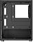 Фото-7 Корпус ПК AeroCool CS‑111‑G‑BK V1, внутренний вид со стороны материнской платы: крупный вырез под backplate процессора, прорези для кабелей и установленный задний вентилятор; показаны посадочные места для компонентов сборки.