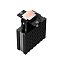 Фото-5 Кулер для процессора PCCooler RT400 BK без вентилятора, ракурс сверху: видны медные окончания тепловых трубок и верхняя площадка крепления; массивный пакет рёбер радиатора; чёрный с медными элементами, показывает теплотрубки и верх кулера.