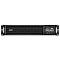 Фото-3 ИБП APC Smart-UPS SRT1000RMXLI NC, фронтальный вид. На фото видны чёрная решётка, LCD-экран справа, кнопки под дисплеем и монтажные ушки. Изображение помогает рассмотреть переднюю панель устройства на странице товара.