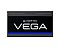 Фото-5 Блок питания для ПК Chieftec VEGA PPG-750-S, боковая панель крупным планом: надпись VEGA на чёрной вставке и синяя горизонтальная полоса; снимок нужен для узнаваемости модели на странице товара.