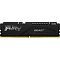 Фото-1 Модуль памяти Kingston FURY Beast 16GB DDR5 6800, фронтальный вид. На фото чёрный радиатор с белой надписью FURY Beast, маркировкой DDR5 и золотистыми контактами DIMM. Подходит для страницы товара как основное изображение модуля памяти без подсветки.
