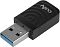 Фото-1 USB Wi‑Fi адаптер Cudy WU1300S, вид под углом; чёрный корпус с волнистой текстурой и логотипом cudy, металлический штекер USB‑A с синим вкладышем. Показывает тип USB‑подключения и внешний вид адаптера для использования с ПК/ноутбуком.