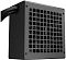 Фото-3 Блок питания DeepCool PF700, вид сверху и со стороны кабелей. Видна верхняя решётка с квадратными ячейками, через неё просматриваются лопасти вентилятора; слева выходит жгут чёрных кабелей. Фото важно для понимания конструкции верхней вентиляции и вывода кабелей.