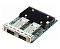 Фото-1 Сетевая карта Dell Broadcom 57608: крупный план платы с двумя портами QSFP спереди; на зелёном текстолите установлен чёрный радиатор с винтовыми стойками, белый фон; показывает разъёмы и конструкцию охлаждения для высокоскоростного подключения на странице товара.