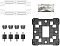 Фото-11 Кулер для процессора ID-COOLING SE-903 XT V2 ARGB, комплект крепежа; на белом фоне показаны две металлические планки, чёрная монтажная рамка, стойки/винты и пакет термопасты ID-COOLING Frost X25; фото важно для понимания комплектации и способа монтажа на сокет.