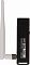 Фото-2 USB-адаптер TP-Link TL-WN722N, вид сзади: чёрная тыльная сторона корпуса с сервисной маркировкой, внешняя белая антенна на шарнире и петля для ремешка, для страницы о беспроводном USB-адаптере.