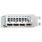 Фото-10 Видеокарта GIGABYTE NVIDIA GeForce RTX 5060 Ti EAGLE OC ICE 8GB, крупный план интерфейсной планки. Видны три DisplayPort, один HDMI и вертикальные вентиляционные прорези в серебристом кронштейне; фото показывает набор видеовыходов для подключения дисплеев.