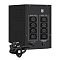 Фото-2 ИБП ExeGate SpecialPro Smart LLB 1200 VA Tower, вид сверху: шесть розеток, синяя кнопка включения и схема подключения на чёрной верхней панели; фото важно для страницы, так как показывает конфигурацию выходов и органы управления.