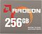 Фото-4 SSD AMD Radeon R5 2.5 256 ГБ, фронтальный вид на лицевую сторону коробки; на фото серая упаковка, белая надпись Radeon и крупная маркировка 256 GB; изображение фиксирует основную лицевую сторону упаковки на странице товара.