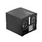 Фото-14 Корпус ПК Fractal Design Node 804, чёрный &mdash; вид под углом сзади; сверху крупная сетчатая панель, сзади два выреза под вентиляторы и слоты расширения, сбоку глухая панель. Контекст: демонстрация верхней вентиляции и задней части корпуса.