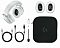 Фото-5 Наушники с микрофоном Logitech Pro X 2 Lightspeed, фото комплекта; показаны гарнитура со сложенным оголовьем, сменные амбушюры L и R, USB‑кабели, микрофон, USB‑адаптер и чехол с логотипом G, белый и чёрный цвета. Подходит для страницы товара и показывает состав комплекта поставки.
