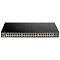 Фото-3 Коммутатор D-Link DGS-1250-52X, фронтальный вид: видны 48 RJ45 портов в два ряда, слева консольный порт, справа 4 SFP+ uplink-порта и ряд индикаторов над портами. Это важно для страницы товара, чтобы показать полную лицевую панель.