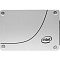 Фото-1 SSD Intel D3-S4620 2.5, вид сверху; серебристый прямоугольный корпус с четырьмя винтами по углам, чёрная дугообразная линия на крышке и логотип Intel; изображение показывает верхнюю крышку накопителя для страницы товара.