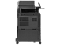 Фото-4 МФУ HP Color LaserJet Enterprise Flow M880z, вид сзади; чёрная задняя панель с крупными вентиляционными решётками, основание на колёсах; на белом фоне для карточки товара, чтобы увидеть заднюю часть корпуса и вентиляцию.