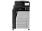 Фото-5 МФУ HP Color LaserJet Enterprise Flow M880z, фронтальный вид; чёрно-серый корпус с несколькими выдвижными лотками, сверху блок сканера, справа панель управления с экраном; на белом фоне для страницы товара, чтобы идентифицировать модель и фронтальные лотки.