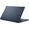 Фото-7 Ноутбук ASUS Vivobook 15 X1504VA-BQ322, вид сверху на закрытую крышку; показана гладкая матовая крышка с фирменной накладкой ASUS Vivobook справа, синий цвет, фото нужно для демонстрации внешнего дизайна ноутбука