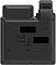 Фото-3 IP-телефон Dinstar C60U, вид сзади: порты Ethernet с маркировкой PC/Internet, разъём питания DC 5V и места установки подставки; чёрный корпус на белом фоне, чтобы показать подключения.