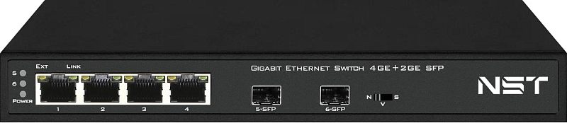 Фото Коммутатор NST SW-4G2G Неуправляемый 6-ports, NS-SW-4G2G